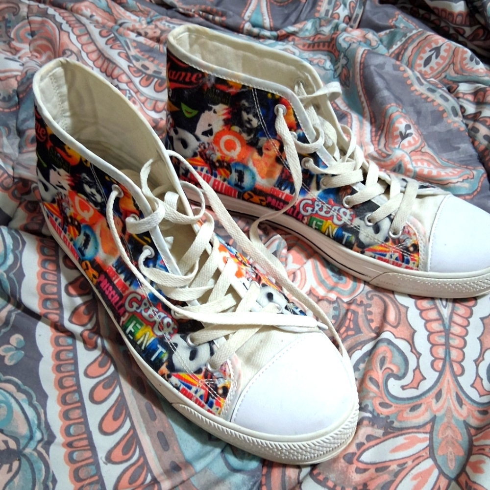 Colorful Broadway High-Top Sneakers Womens Size 11, Mens Size 9.5